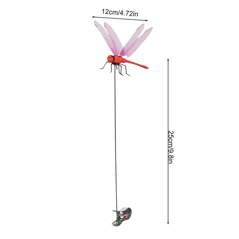 Clip de sombrero de libélula de 12 piezas, señuelos realistas, simulación de estaca de jardín, decoración para exteriores, Clips decorativos 3D realistas