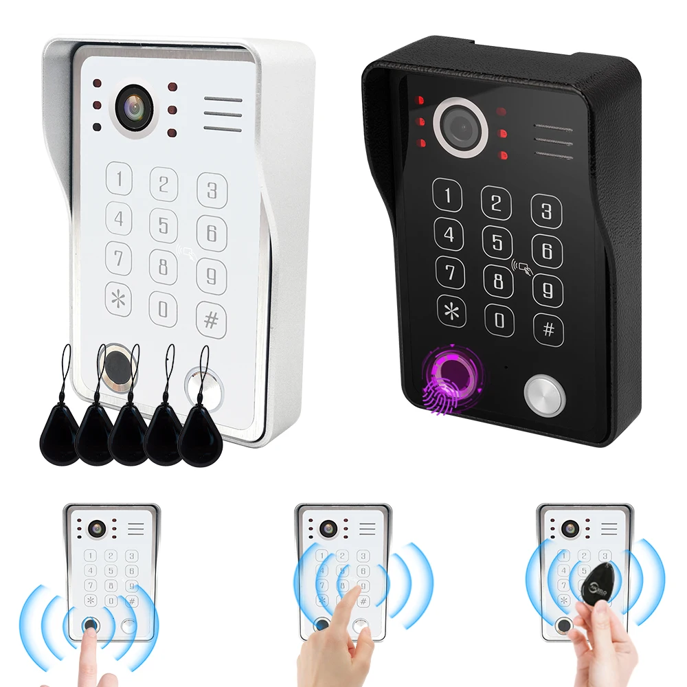 

3 in 1 Doorbell for Home Video Intercom 1080p Wired Door Bell Camera Fingerprint IC Card Password Unlock Outdoor Call Panel 148°