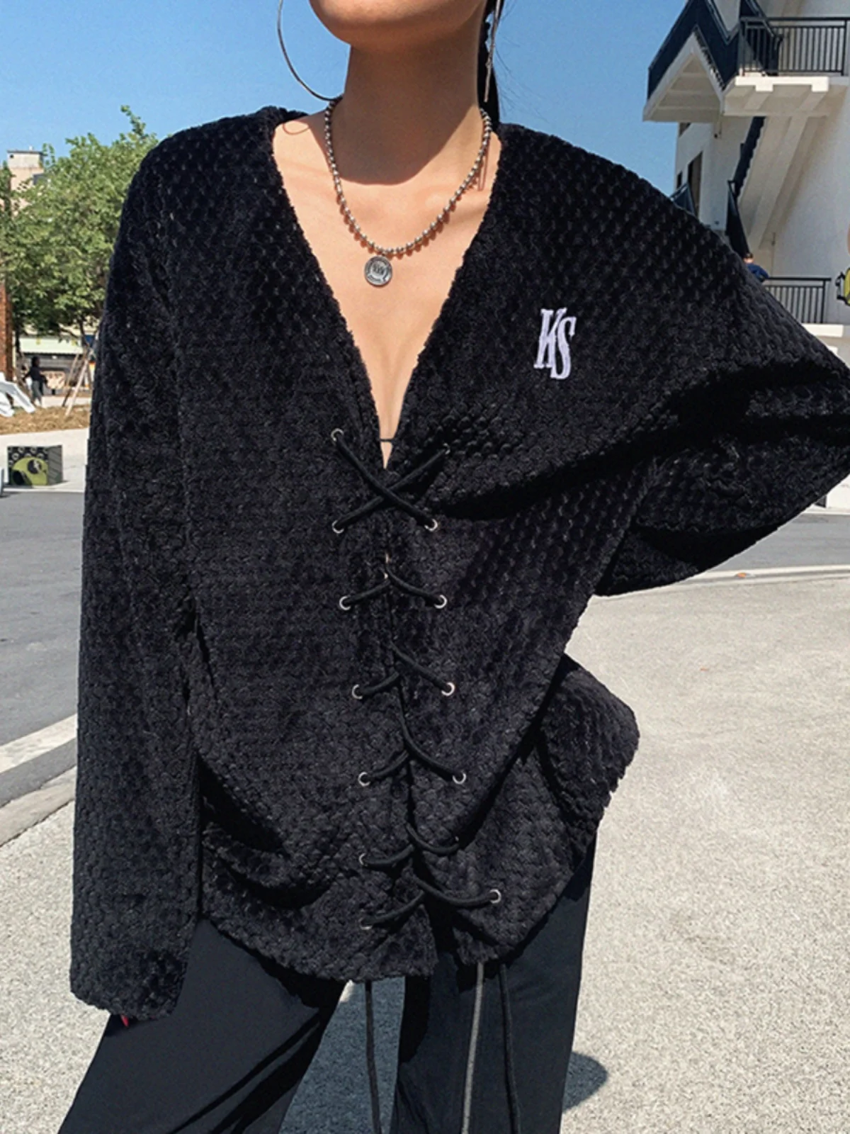 ストリートスタイル オーバーサイズ セーター ジャケット レディース ヴィンテージ 多用途 ベルト付き オープン カーディガン トップス ハイウエスト ロング丈 セーター ミドル丈