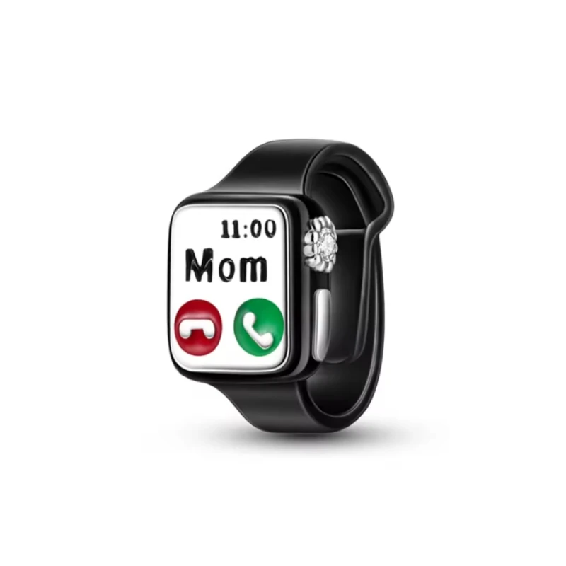 سلسلة أصلية دائرية خرز أقحوان ، ساعات الهاتف ، آثار أقدام الكلب مطعمة مع خرز الزركون سوار أصلي لتقوم بها بنفسك Char #2