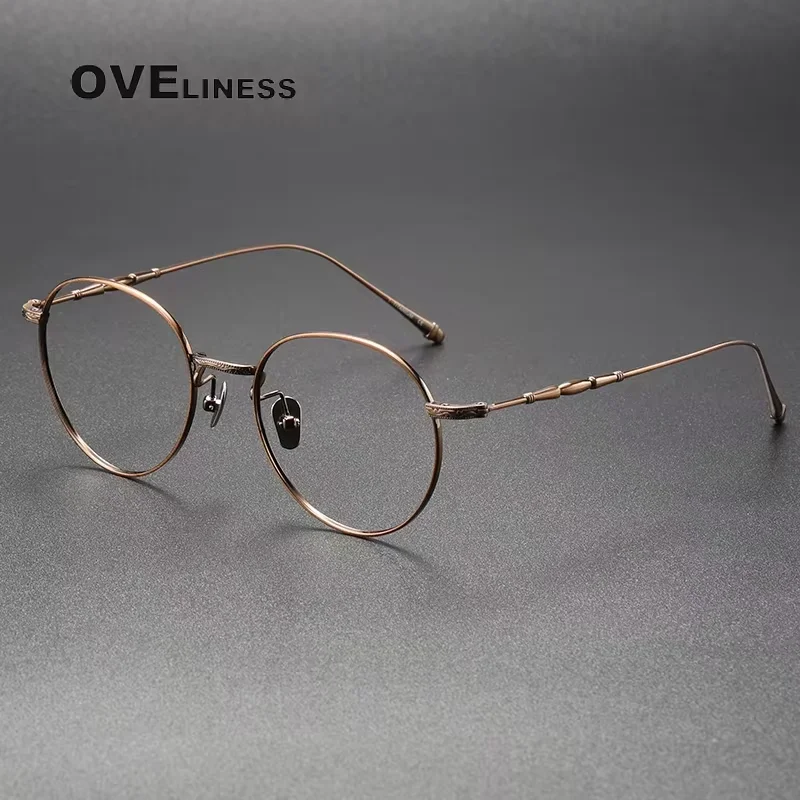 

Vintage Pure Titanium Eyeglasses Frames Men Round Glasses Frame Women Retro Luxury Eyewear spectacles