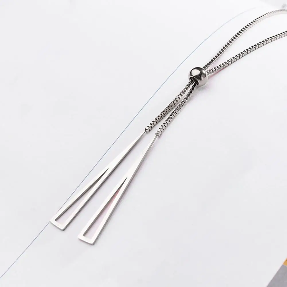Attractive Chain Necklace Jewelry Pendant Necklace Hollow Out Pull Adjustment Tassel Charms Chain Necklace  Perfect Gift