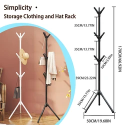 Perchero de pie de montaje Simple, perchero de hierro para oficina, perchero vertical para dormitorio, colgante de almacenamiento en forma de rama de árbol