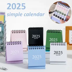 Mini calendrier de bureau anglais avec autocollants, fournitures de papeterie de bureau, licence de calendrier 03/mémo, 2024, 2025