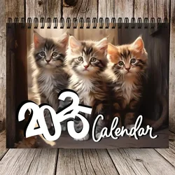 [Popular Choice] New 2025 Calendar, Cute Cat Wall Calendar, Three Kittens Calendar, Christmas and New Year Calendar