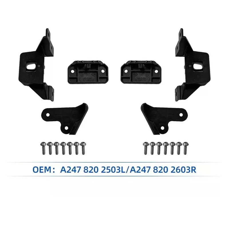 1Pair Car Front Headlight Bracket Repair Mount Kits For Mercedes-Benz GLA Class X247 2020-2023 A2478202503 A2478202603