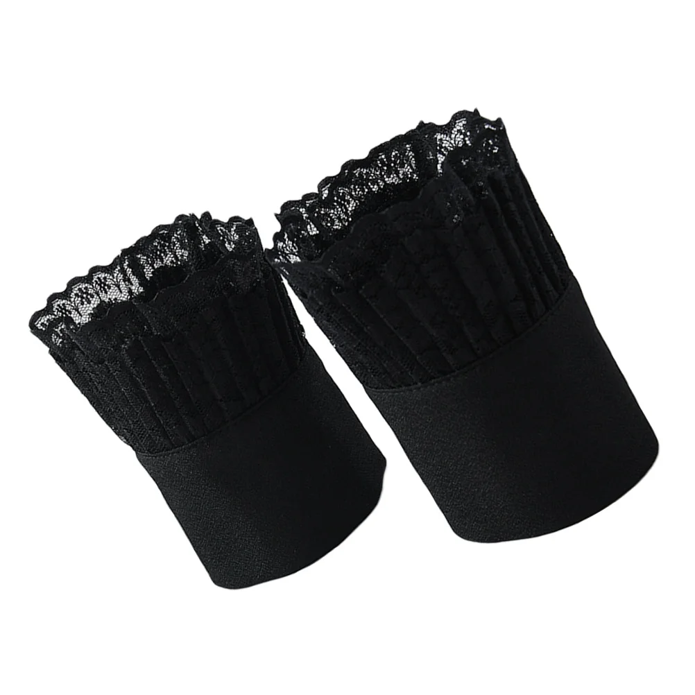 1 زوج الدانتيل الأصفاد المعصم الأسود قابل للتعديل وهمية الأكمام المرأة الأزياء Armlet الزفاف زي التبعي لفستان الزفاف لوليتا #6