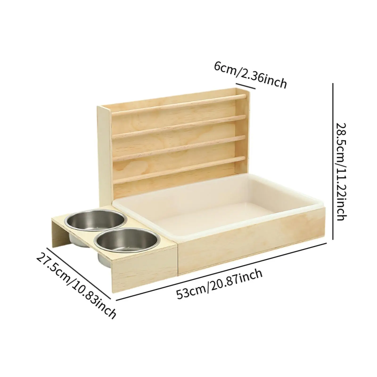 Wooden Bunny Hay Feeder with Box Playground Interactive Litter Box Guinea Pig Foraging Toy for Rabbit Hamster Chinchilla Bunny