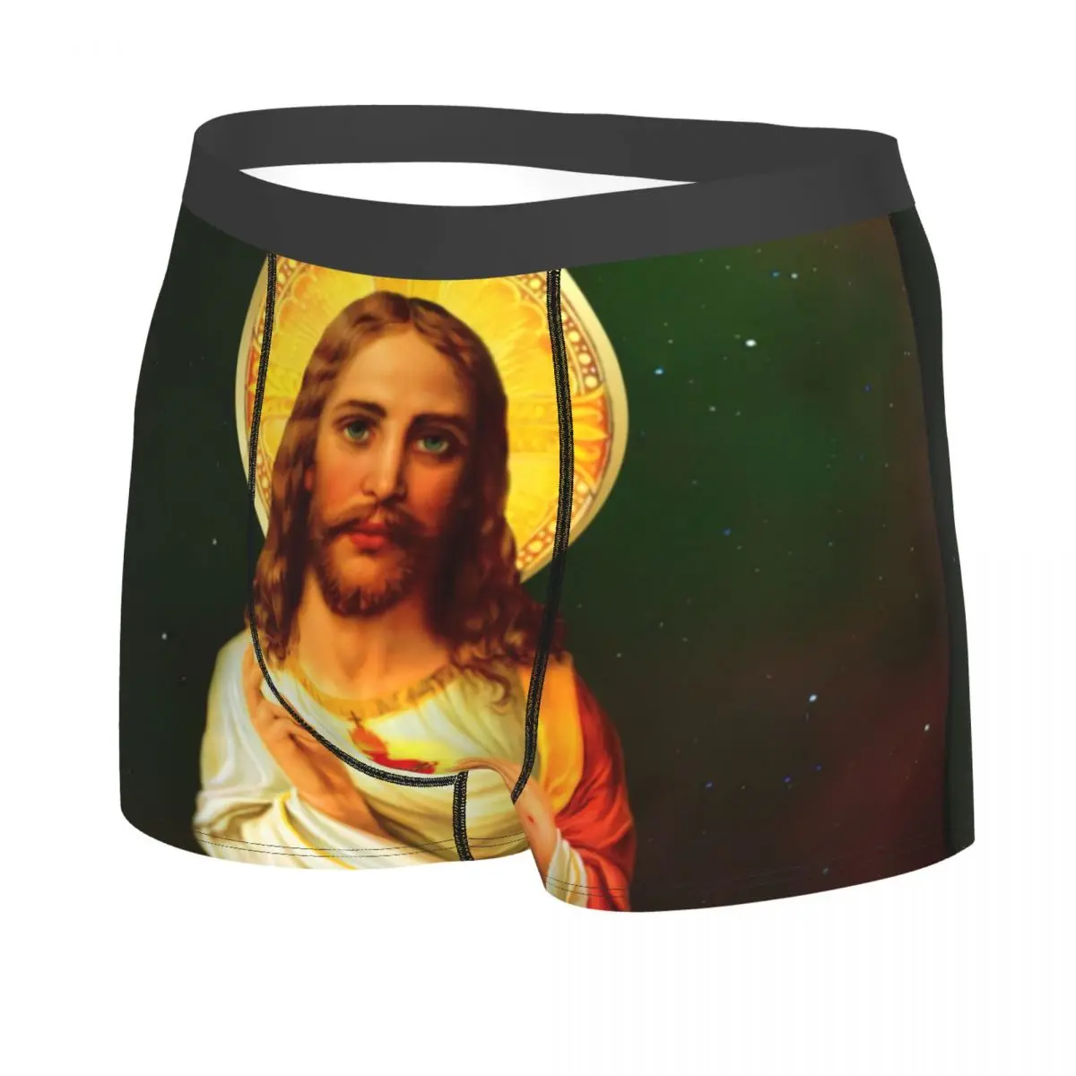 Custom Sacred Heart Of Jesus Catholic Boxers Shorts Men Christian Faith Briefs Underwear Cool Underpants