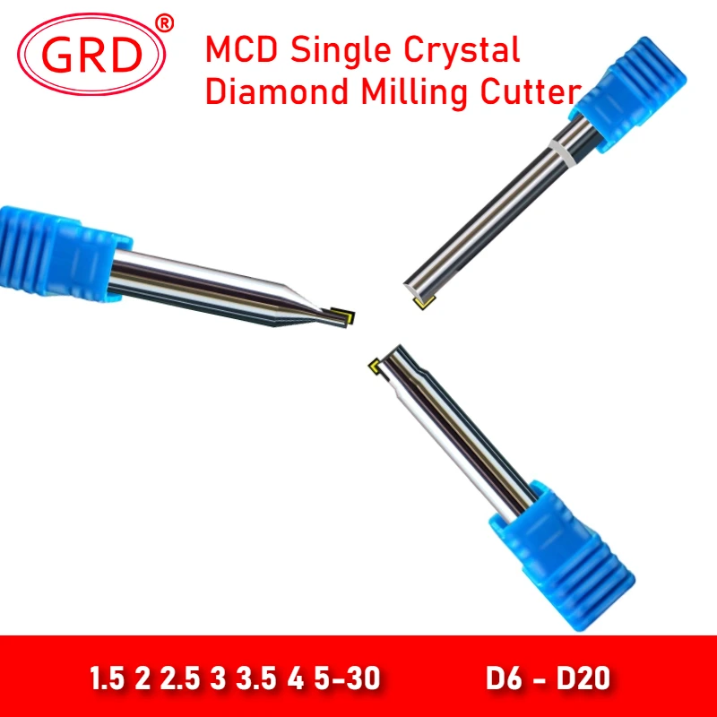 CNC MCD Diamond Square End Mill 3mm 4mm 5mm Cut Length Carbide Flat Milling Cutter