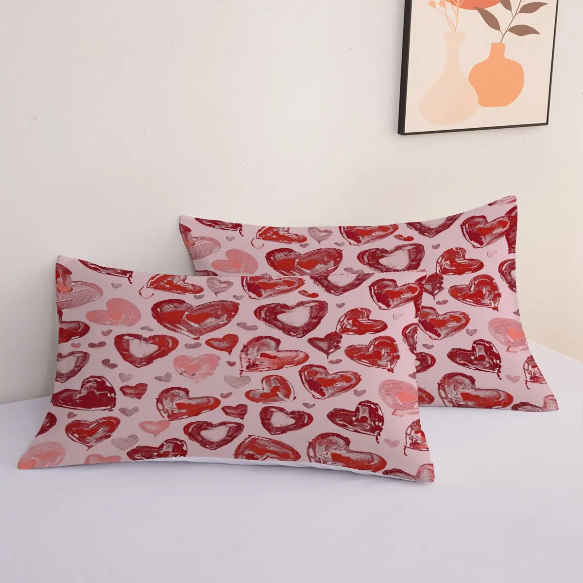 Heart pattern  Down duvet cover large size  Red heart  Room decoration bedding set