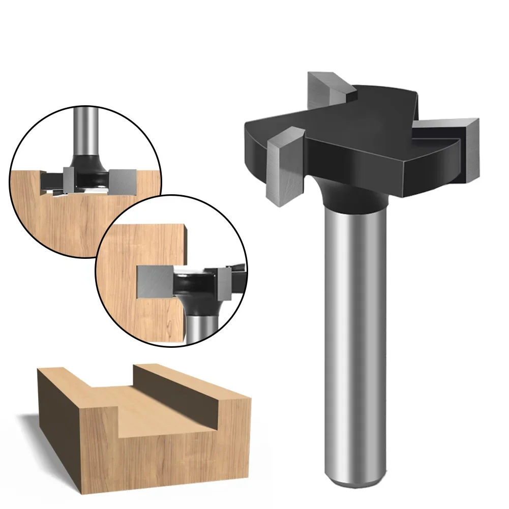 CNC Spoilboard Surfacing Router Bits, 1/4 inch 6mm Shank 1 inch Cutting Diameter, Slab Flattening Router Bit Planing Bit Wood