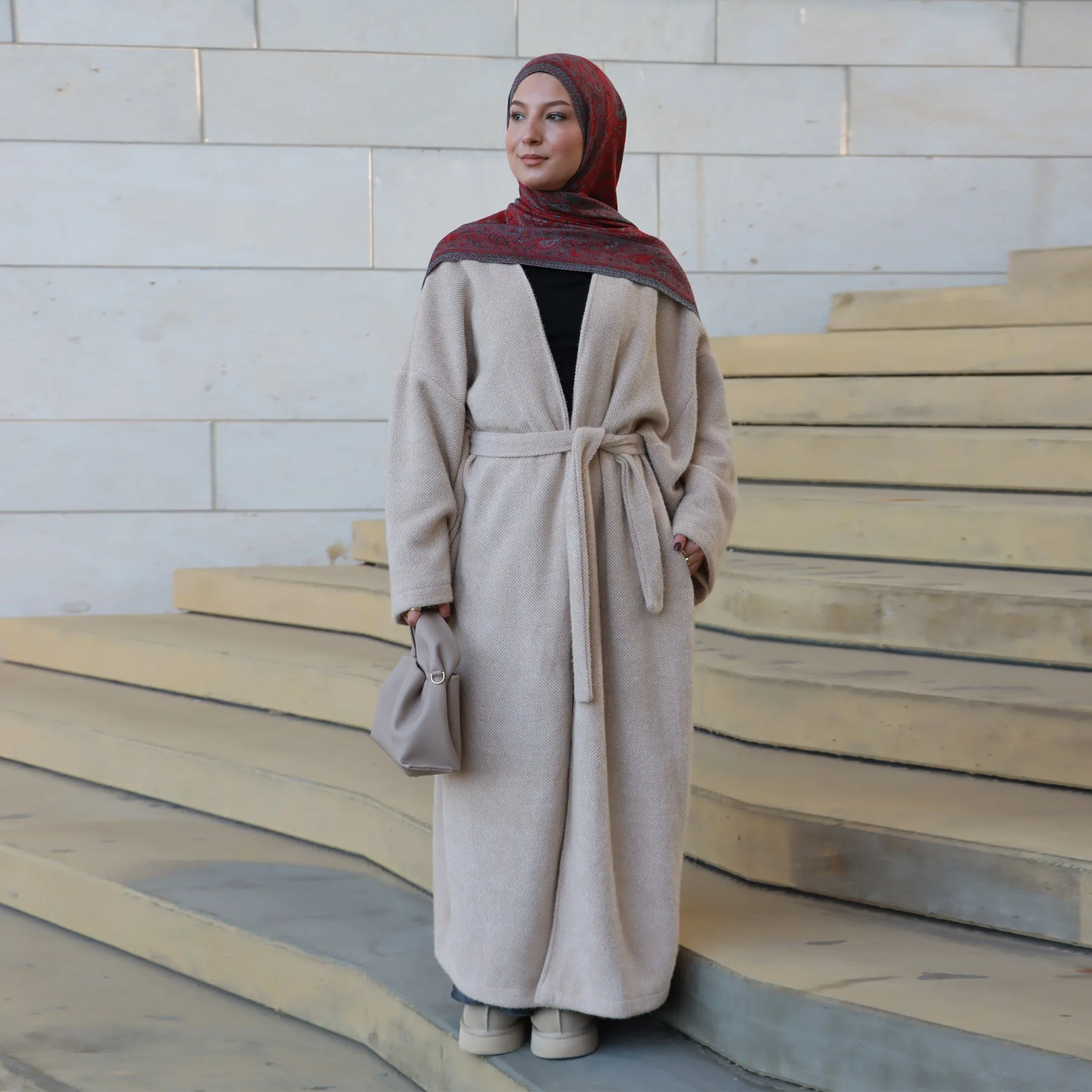 

Dubai Muslim Cardigan Abbayas Open Kimono Women Long Dresses Women with Belt Islam Clothing Dress for Women Musulman Robe Turkey