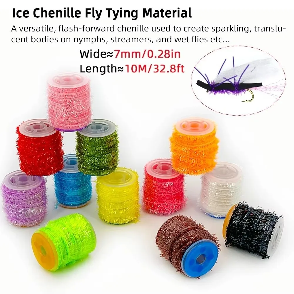 Ice Chenille – Hilo de chenilla iridiscente para atado de moscas - imagen 5