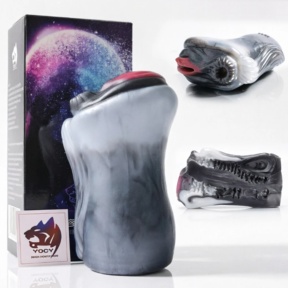 YOCY Fantasy Horse Pussy Liquid Silicone Men Masturbator Animal Stroker Dual Channel Adult Sex Toys Penis Trainer Stimulator