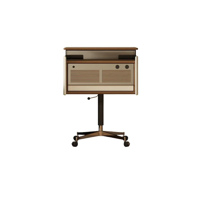 LMM retro solid wood edge sofa side cabinet mobile lifting bedside table