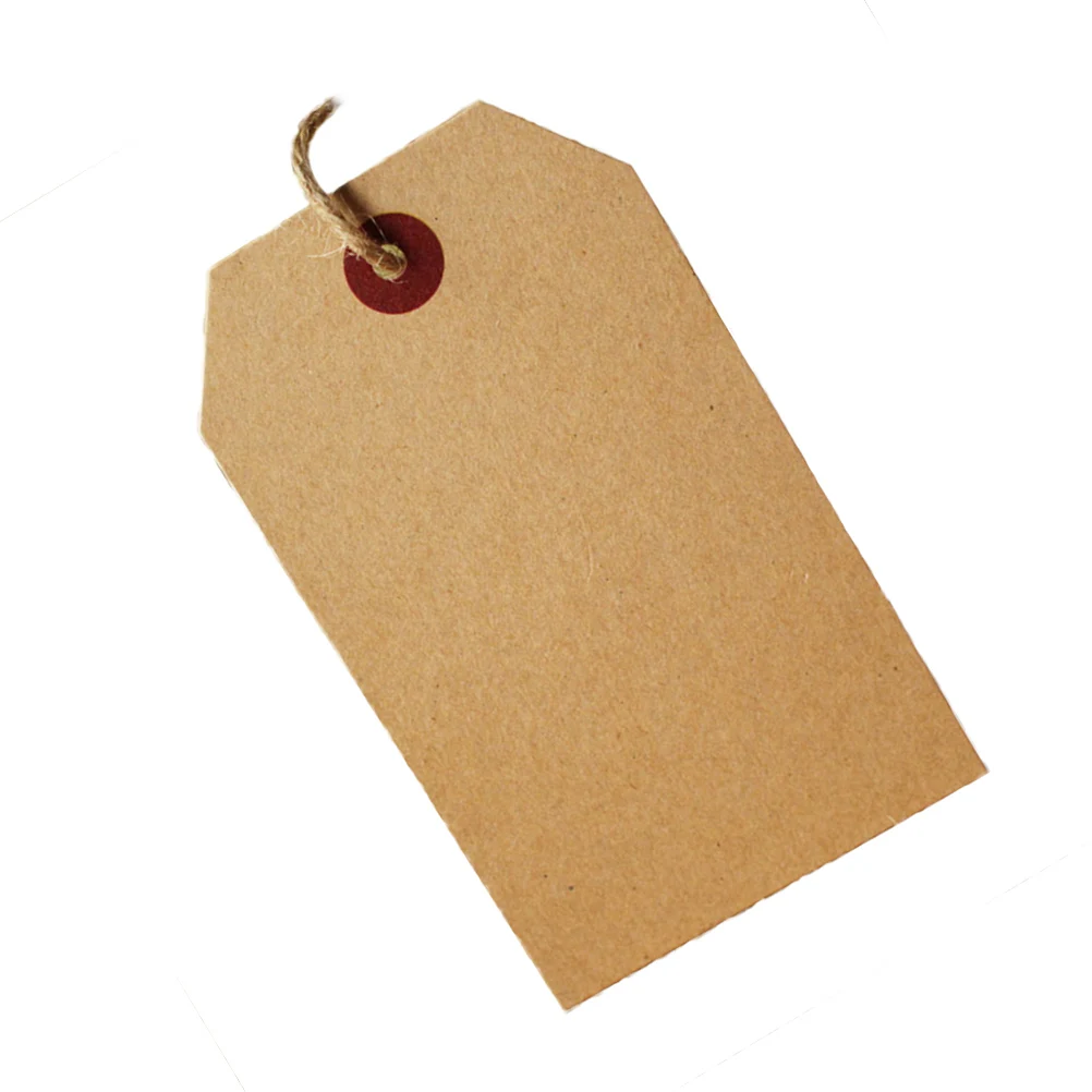 

100 Pcs Tabs Blank Card Wedding Gift Decorating Tag Label Tags Brown Kraft Paper