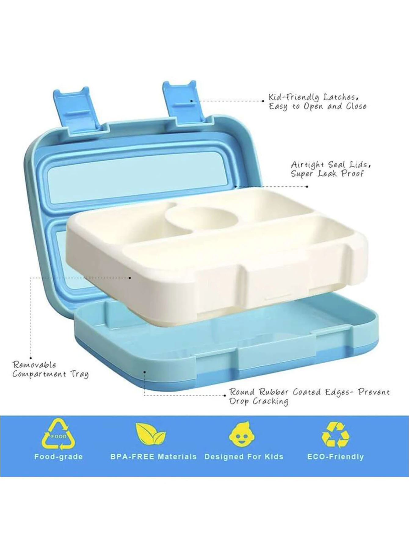 Adult Kids Lunch Box Portable Compartment Fruit Food Box Microwave Lunch Bento Box With Fork And Spoon Picnic Fresh Box