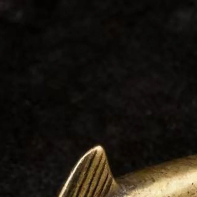 Antique Brass Solid Shark Blue Whale Figurine Miniature Feng Shui Ornament Copper Marine Life Mini Desktop Decoration Craft