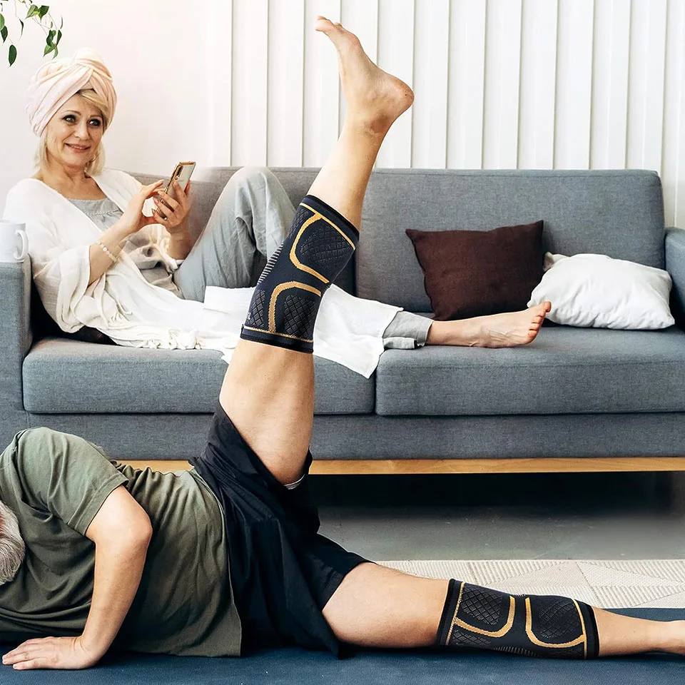 AOLIKES 1 Stück Kupfer-Kniebandage zur Linderung von Arthritis-Schmerzen - Kupfer-Kniehülse für Knieschmerzen, Kompressionsbandage für Sport – Detail 10
