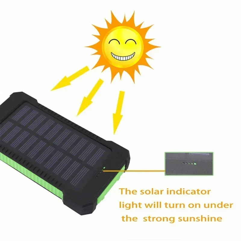 200000mah tragbare Solar Power Bank externe Batterie schnell aufladbare wasserdichte Power bank mit sos Taschenlampe Pover bank für Xiaomi