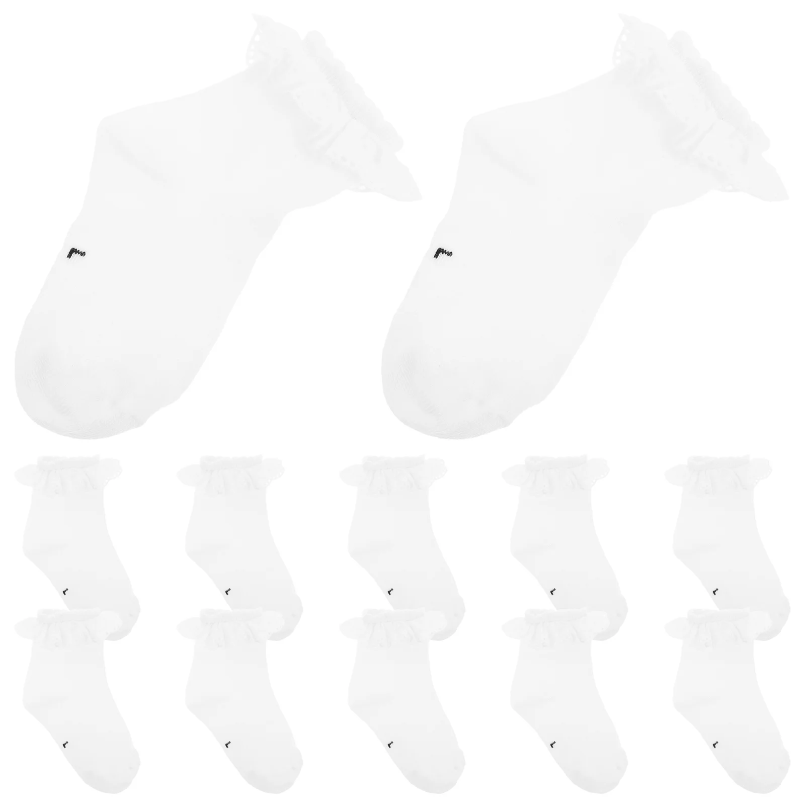 

6Pairs Girls Summer Socks Breathable Ruffle Ankle Socks Lace Edge Comfortable Fit for Daily and Performance Ruffle Sock