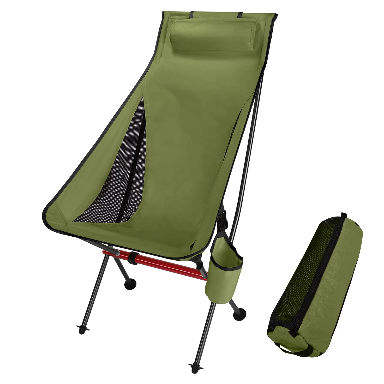 

Outdoor Camping Chairs Folding Moon Chair Portable Extended Hiking Seat Beach Fishing Chair Ultralight Garden Picnic Furniture