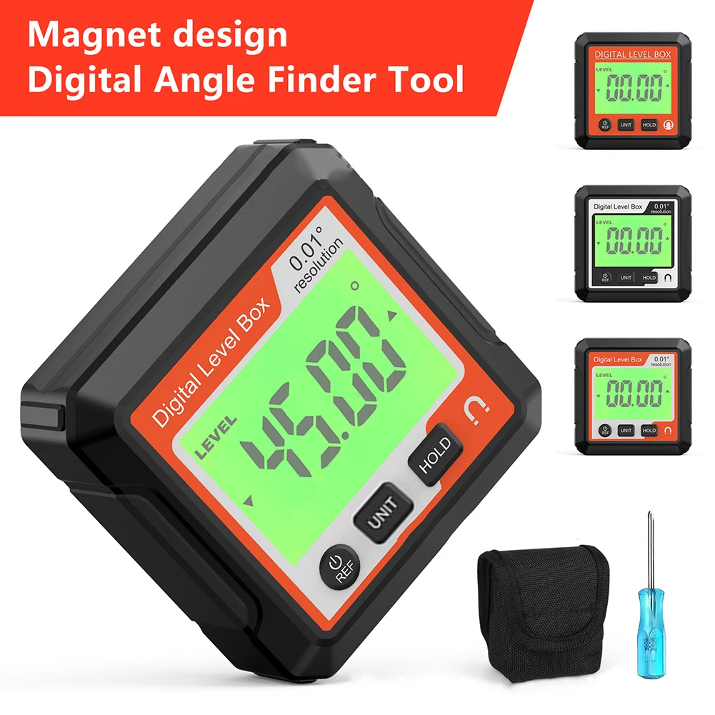 

1pc Digital Protractor Angle Finder LCD Backlight Electron Goniometer Level Meter Magnetic Base Mini Inclinometer Accessories