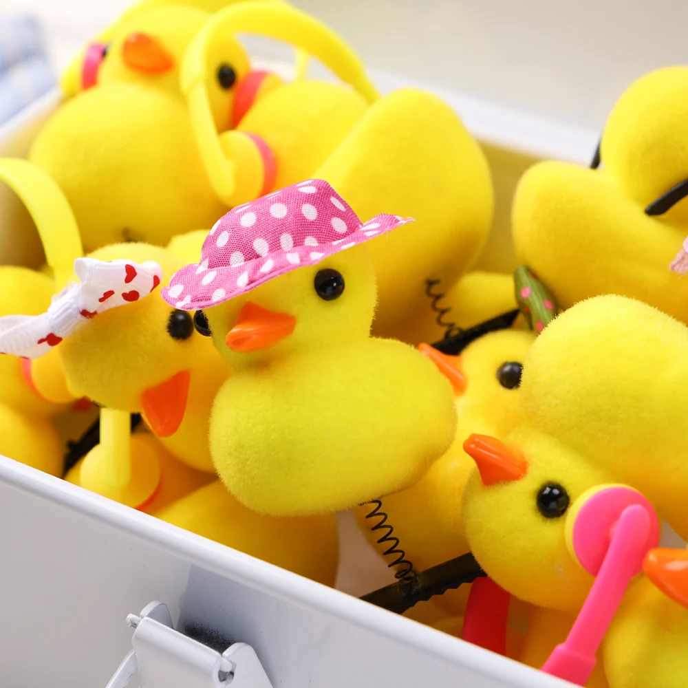 

2Pcs 3D Little Yellow Duck Plush Hair Clips Cartoon Funny Kids Lovely DIY Animal Duckbill Hairpins Accessories Party Gifts