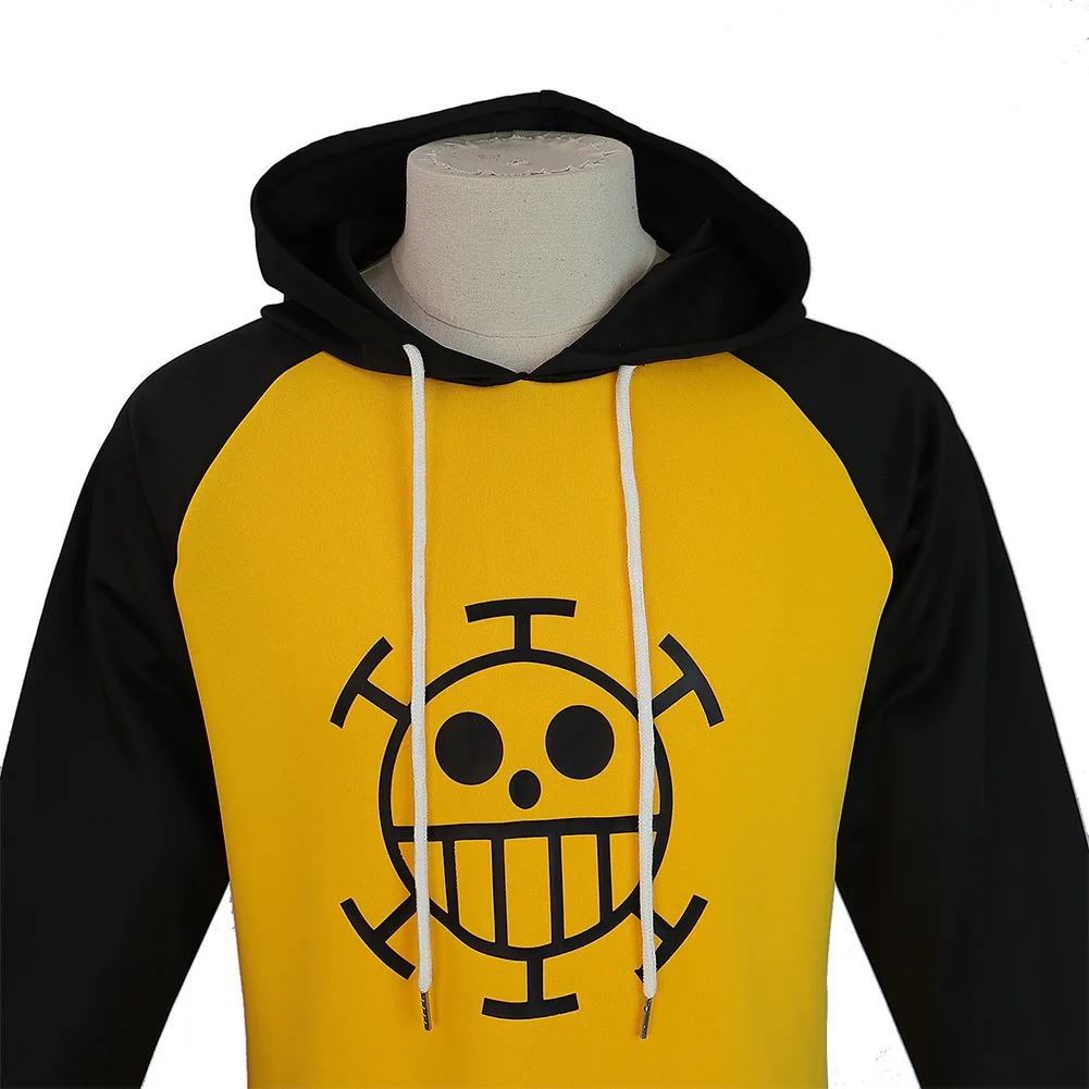 Adult Kids Trafalgar Cosplay Law Hat Hoodie Pants Costume Anime Roleplay Male Children Halloween Carnival Party Fantasia Suit