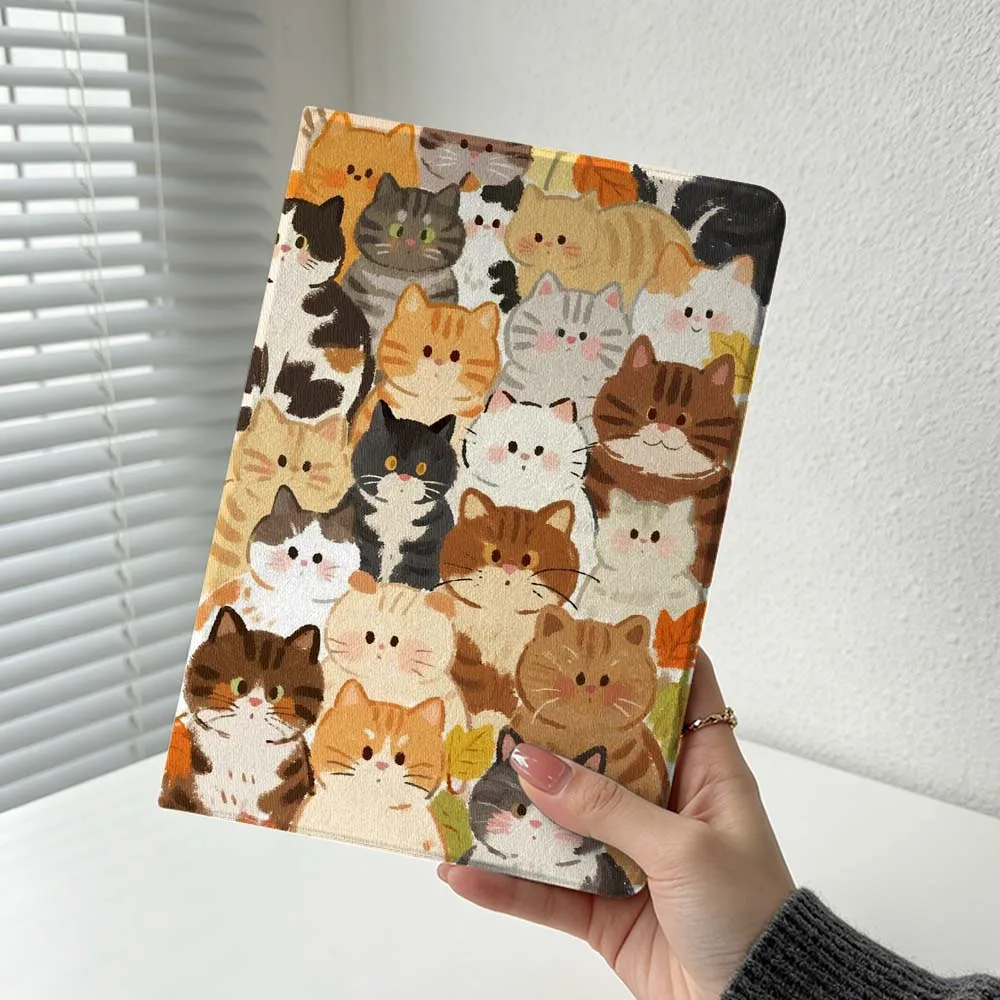Cartoon Cute Cat Group Cover For Xiaomi Redmi Mi Pad 8 7 6 5 4 2 SE K Pro Max Ultra Poco Pad Soft Inch Tablet Case