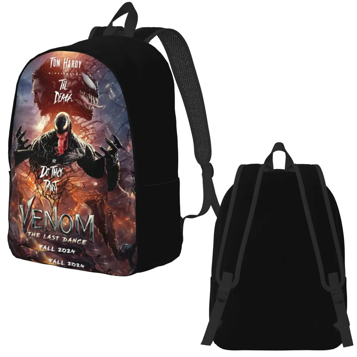 Venom 3 The Last Dance 2024 Movie Backpack Elementary High College School Student Bookbag Teens Daypack Outdoor