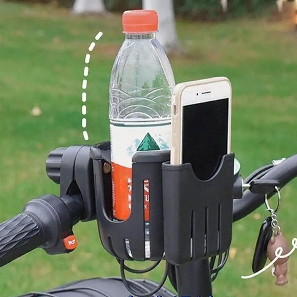 2 In 1 Baby Stroller Cup Holder For Bicycle Motorcycle Scooter ABS Material 360° Rotation Adjustable Phone Mount Coffee Hol Z2G2