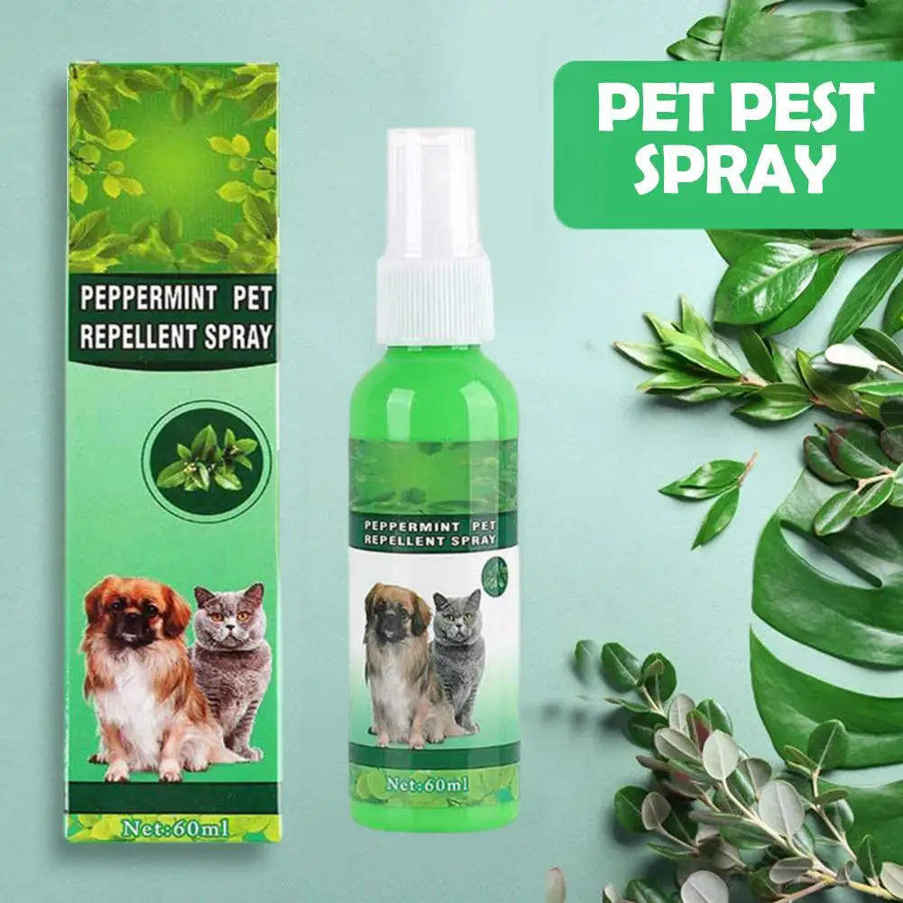 60ml Pet Pest Spray Pet Dog Anti-flea Mites Ticks Drops Treatment Pest Flea Kitten Treatment Puppy Spray Kitten Puppy R0o8