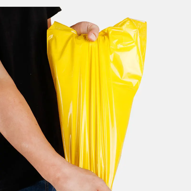 50Pcs Plastic Shipping Mailing Bag Yellow Color Express Courier Packaging Bags Poly Envelope Parcel Clothing Pockets Box Pouch