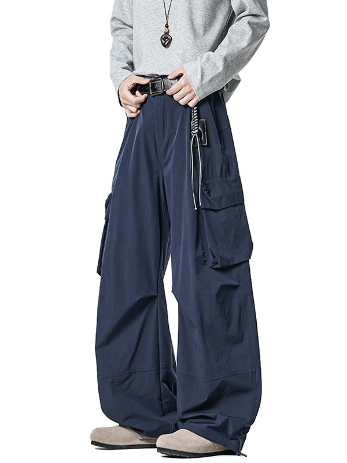 

Мужские брюки-карго American Style: мягкие, с отворотами на штанинах, прямого кроя, весенние, новые, свободные, широкие, в стиле парашютиста