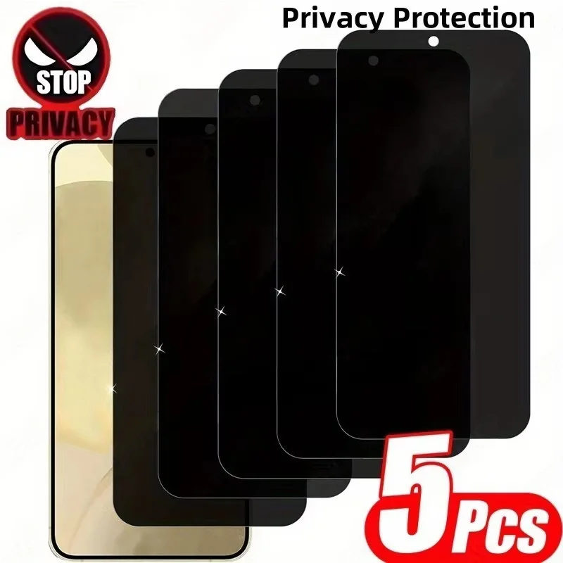 

5Pcs Full Cover Privacy Screen Protector For Poco X7 M7 F7 Pro C75 C65 C71 M6 X6 X5 X4 X3 M5 M4 M3 Pro Anti-Spy Tempered Glass