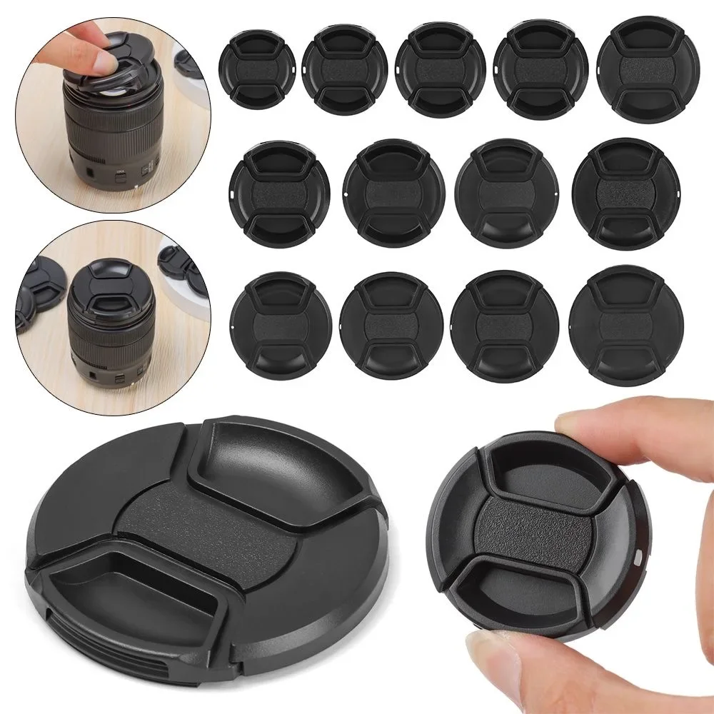 49/52/55/58/62mm Camera Lens Caps with Lanyard Anti-scratch Anti-lost Front Lens Protectors Covers for Nikon Sony DSLR Cameras