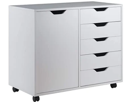 office 5 drawers mobile MDF file cabinet movable storage cabinet with wheels