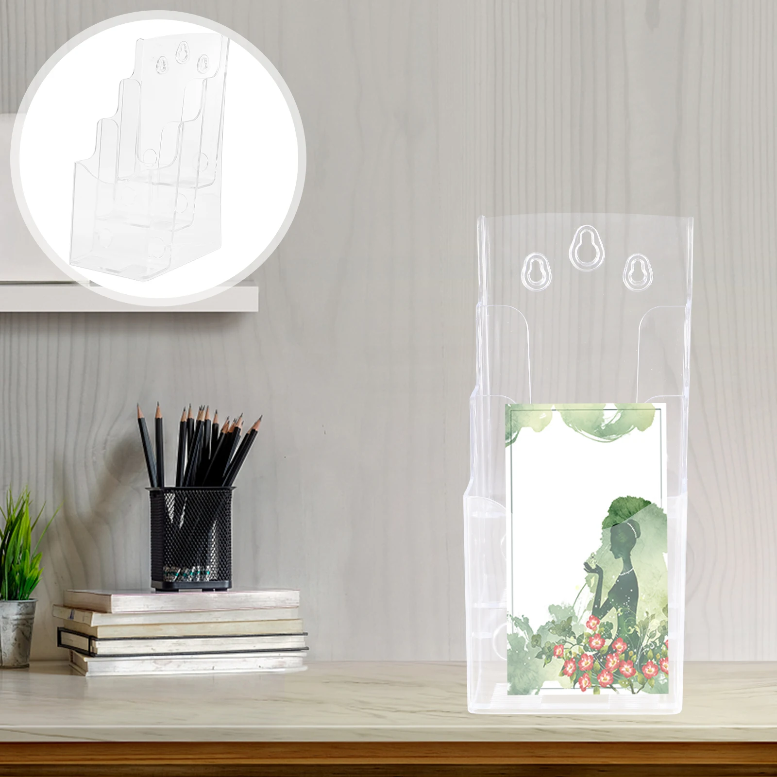 

Modern Business Card Holder Display Stand Organizer For Office Desk Large Capacity Compact Design Smooth Glossy Surface