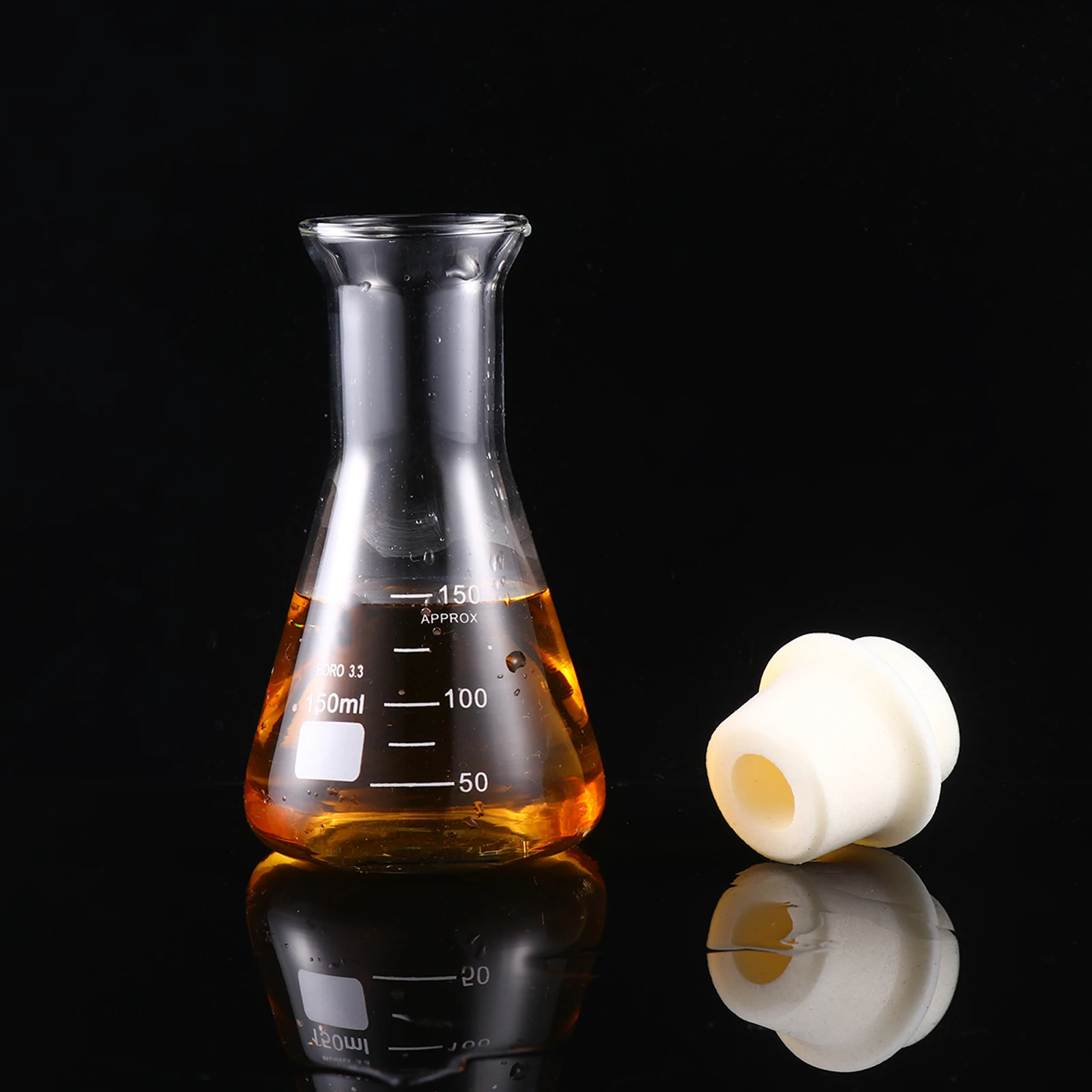 

1Pcs Eco-Friendly Glass Flask for Students Chemistry Lab Experiments Clear Scale No Bubbles Smooth Rounded Wide Mouth