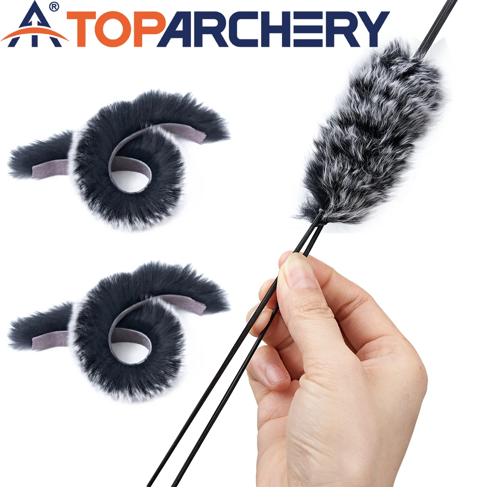 Archery Shock Absorbing Black Rabbit Fur Bow Silencers Stabilizer Outdoor Hunting Accessories for Recurve/Traditional Bow