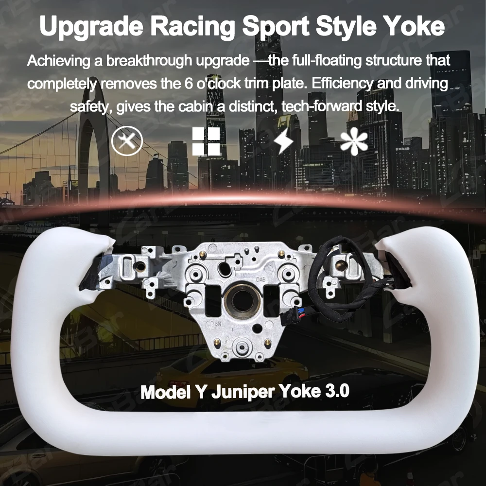 Carbar جديد 359 مللي متر نير عجلة القيادة 3.0 ل تسلا نموذج Y العرعر نموذج 3 هايلاند التدفئة نير مقبض كامل العائمة #5