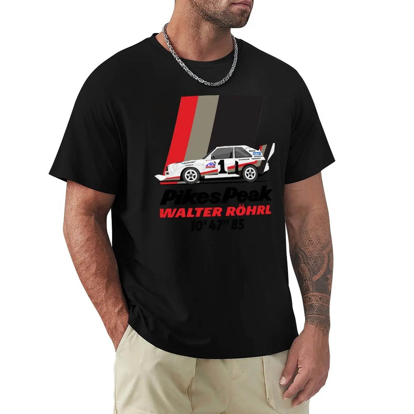 

Walter Rohrl 87 Pikes Peak T-Shirt Plus Size Simple Casual Top