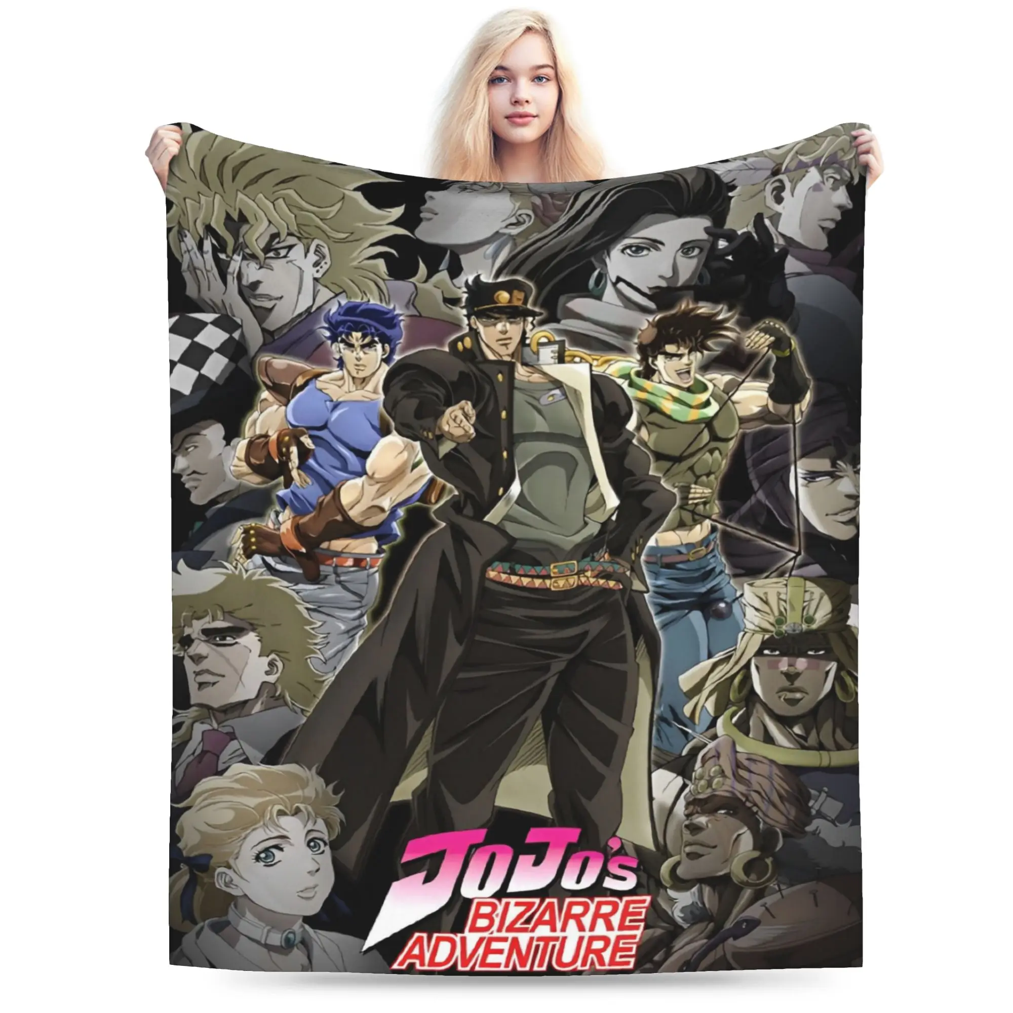JoJos Bizarre Adventure  Blankets Fleece anime manga Relax Super Soft Throw Blanket for Bed Bedspread