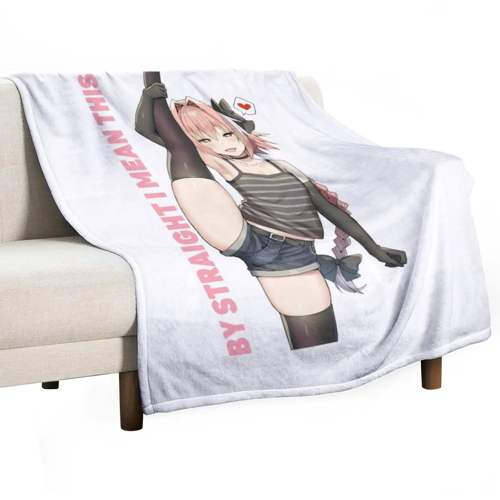 Astolfo Leg Stretch Straight Boi Femboy Trap Sissy Throw Blanket anime Luxury Thin Blankets