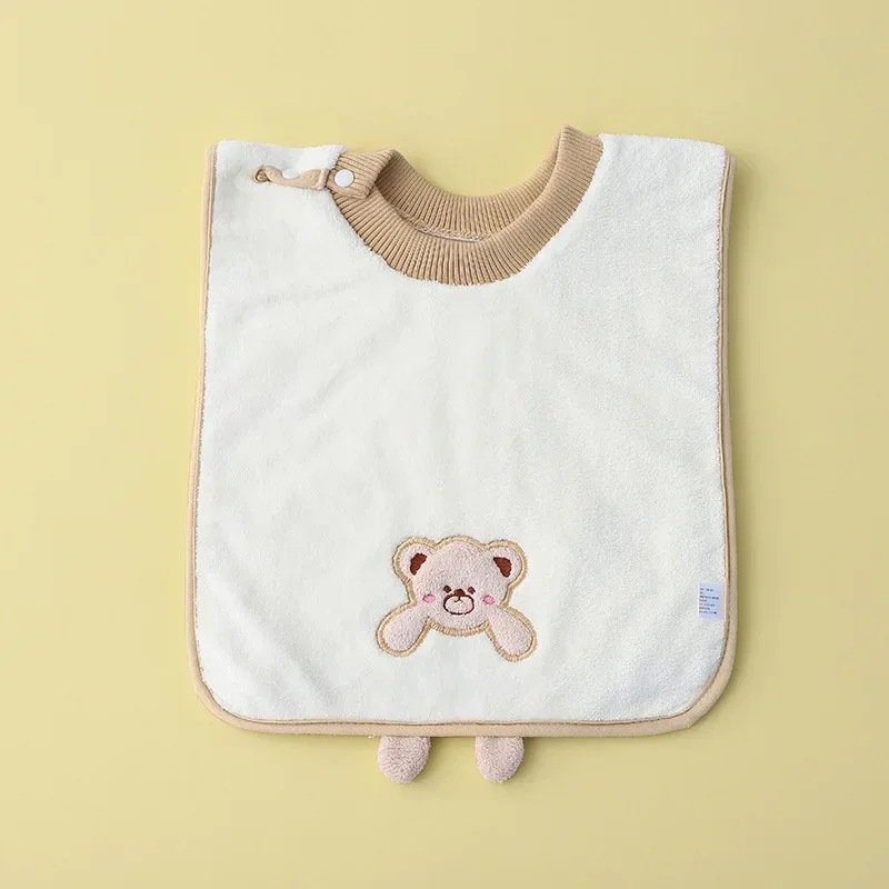 Bavoirs imperméables de dessin animé mignon pour bébés, gant de toilette pour enfants, doux et absorbant, serviette d'alimentation pour bébé, Burp Everths Smile