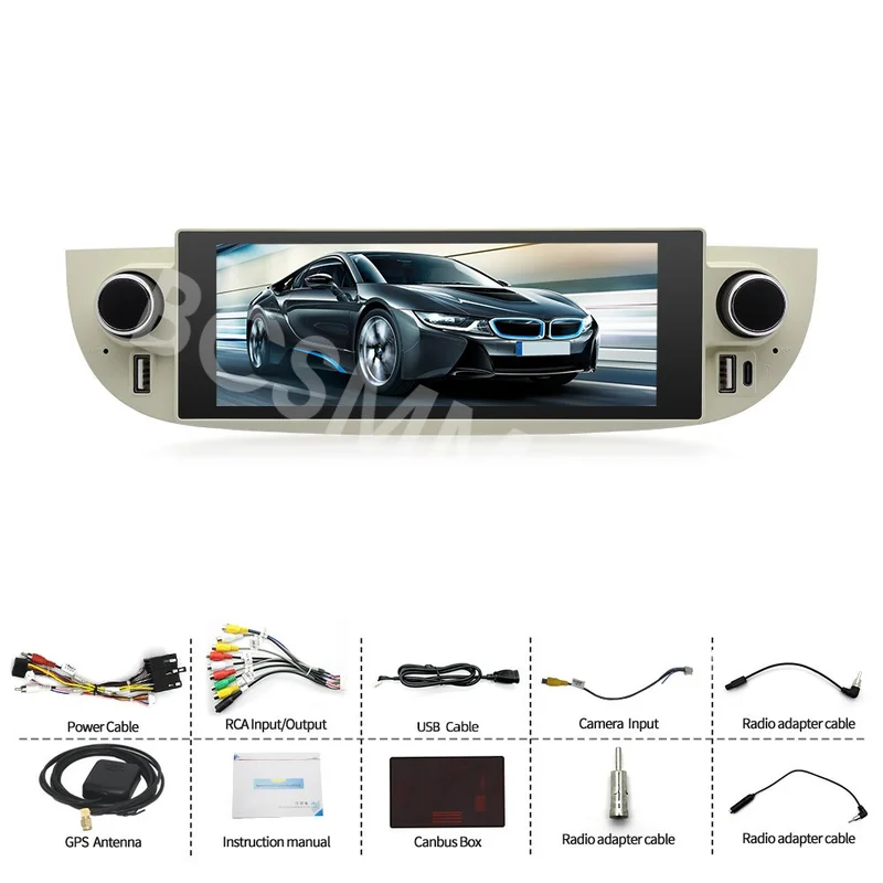 For Fiat 500 2007-2015 6.86in Car Stereo Radio Player For CarPlay GPS Navigation
