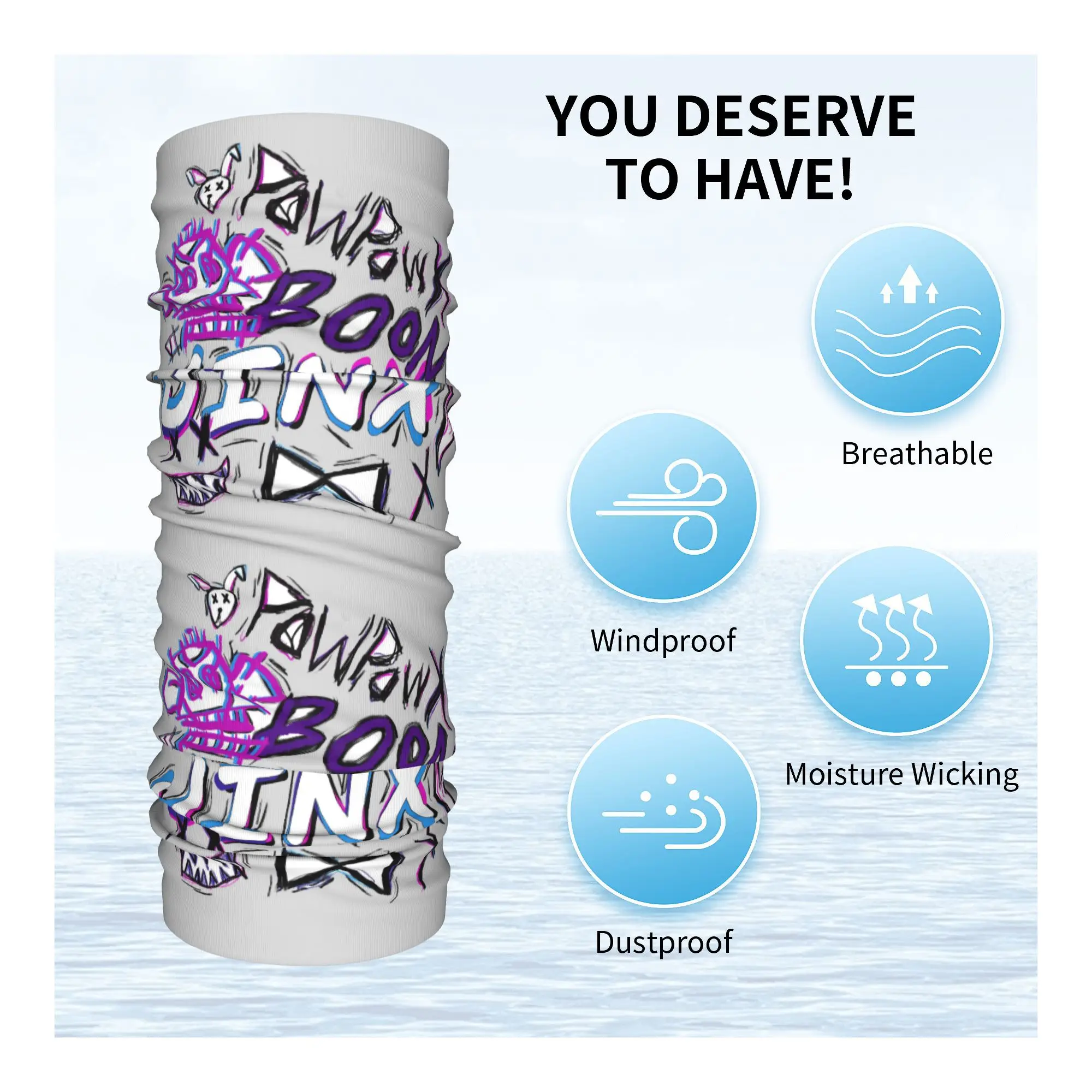 مخصص J-Jinxs لعبة القرد شعار باندانا الشتاء الرقبة أدفأ الرجال يندبروف التفاف الوجه وشاح للمشي الجراب عقال