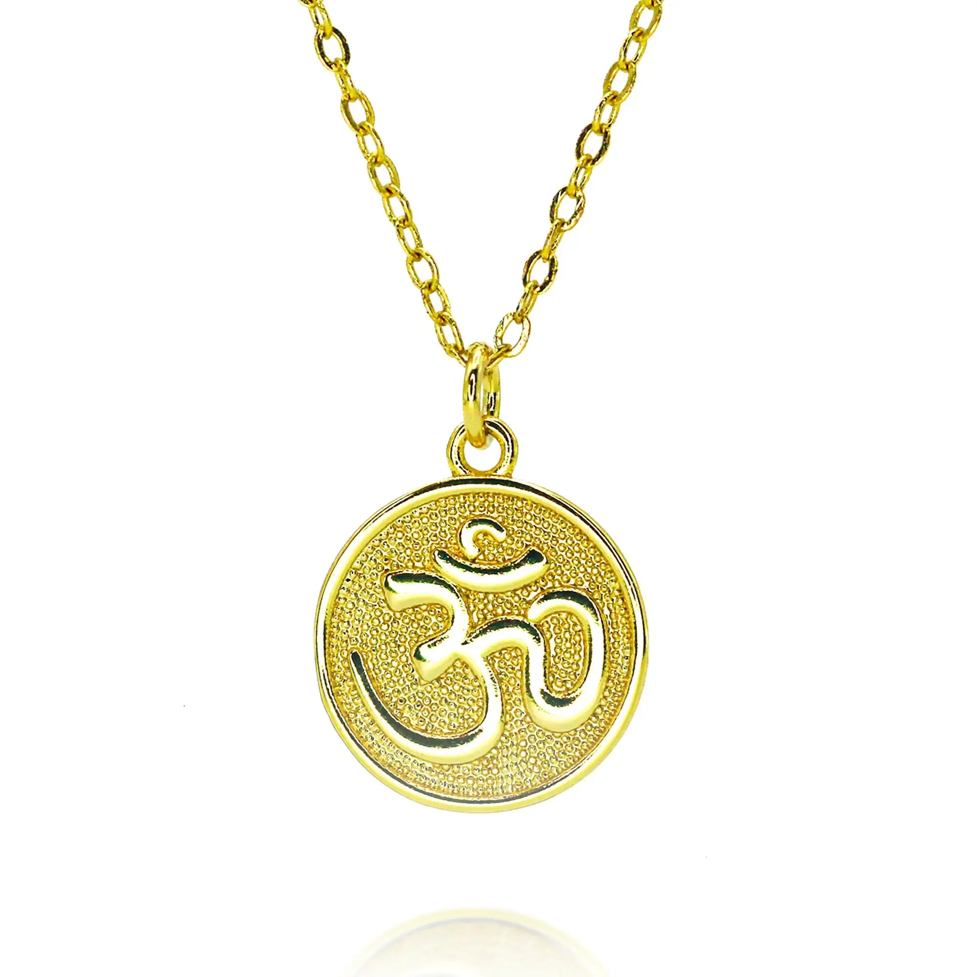 Gold Color OM Medallion Charms for Necklace Bracelets Earrings Yoga Spiritual Meditation Coin Pendant DIY Jewelry Accessories